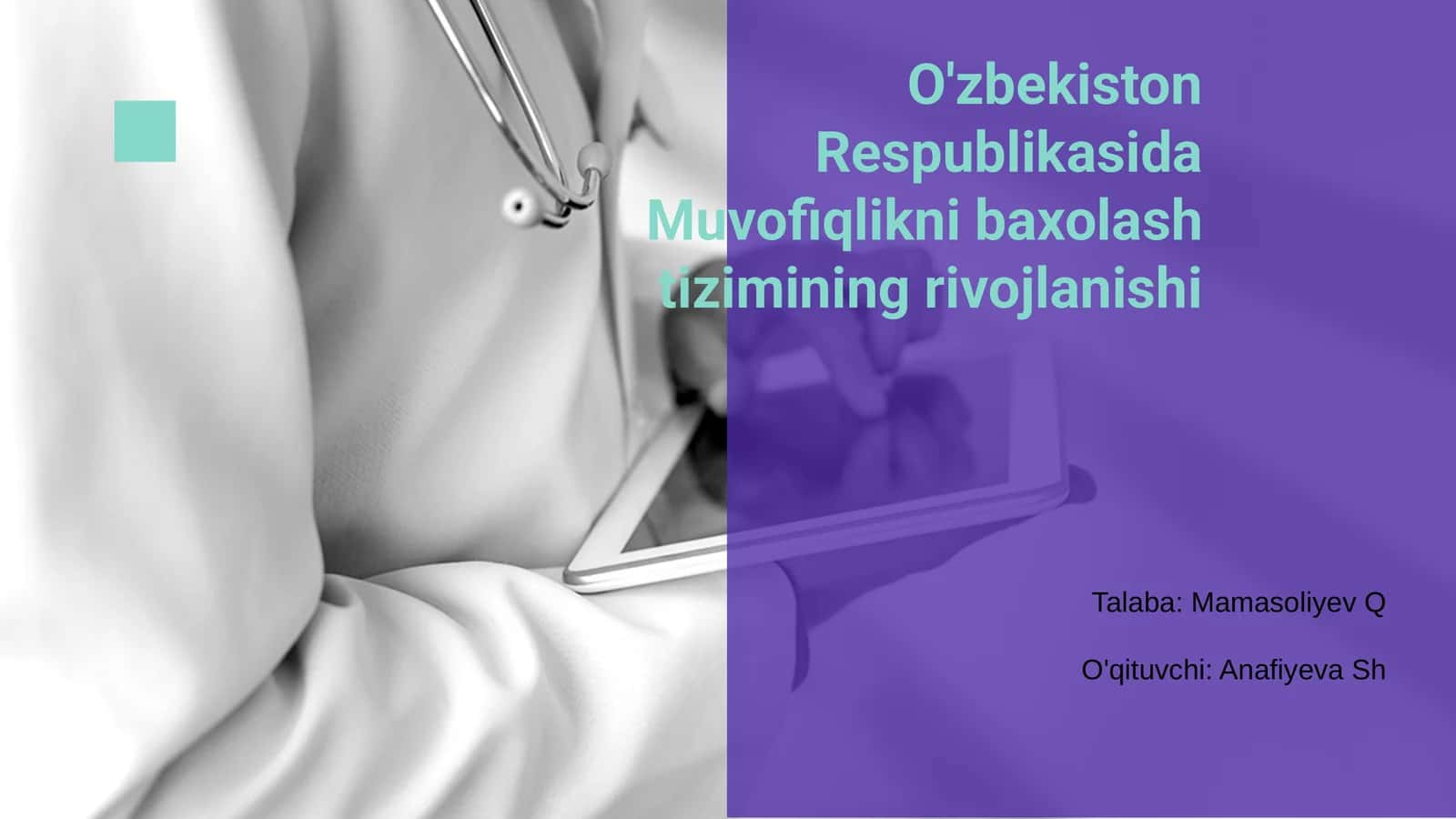 O'zbekiston Respublikasida Muvofiqlikni Baxolash Tizimi