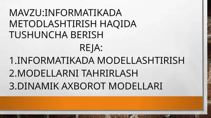Informatikada metodlashtirish