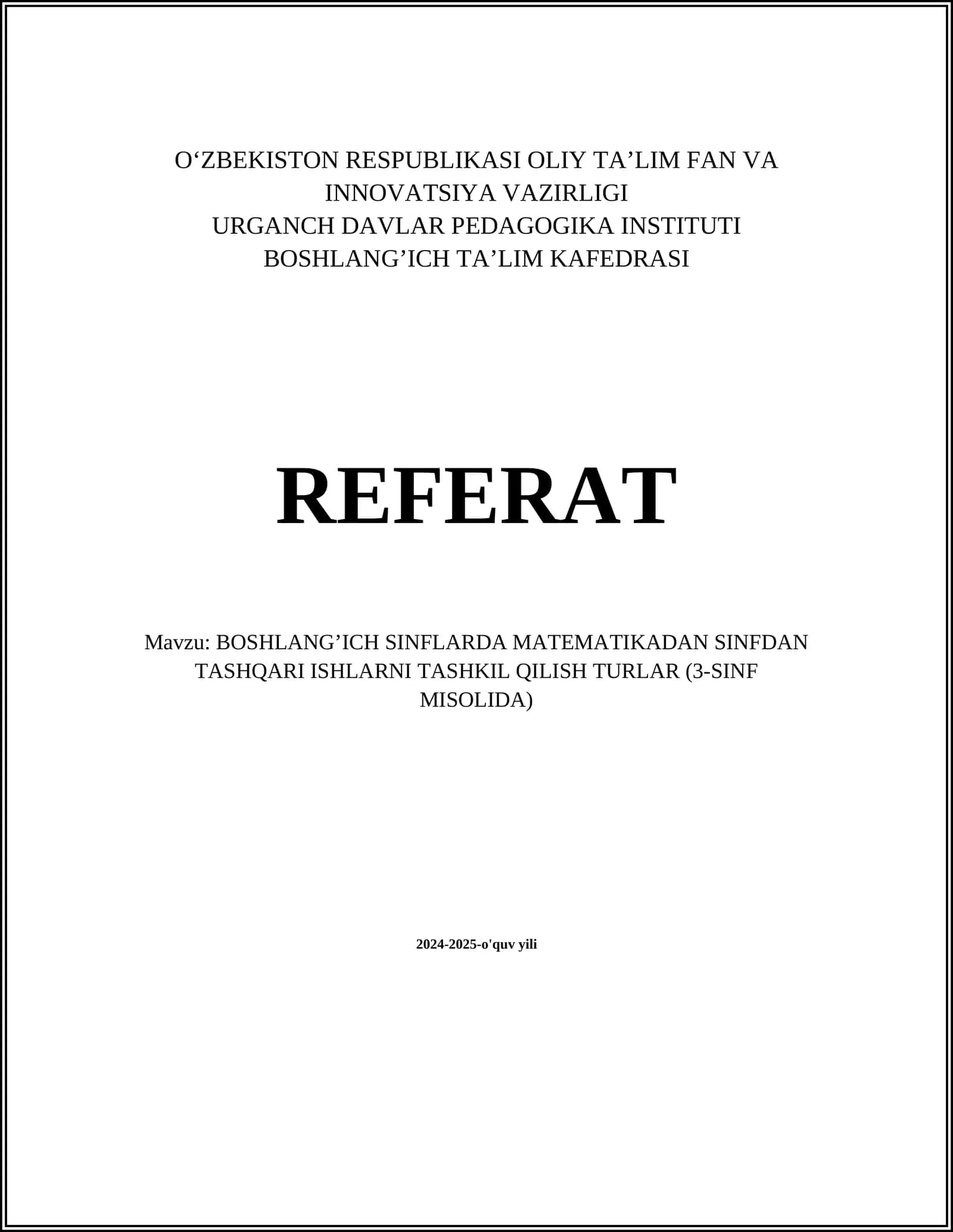 Matematika To'garaklari
