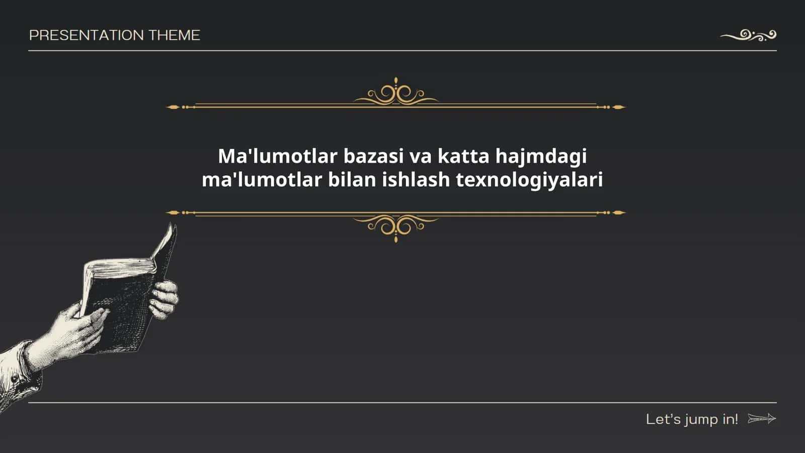 Ma'lumotlar bazasi va katta hajmdagi ma'lumotlar bilan ishlash texnologiyalari