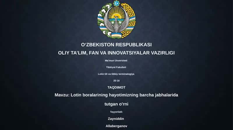 Lotin boralarining hayotimizning barcha jabhalarida tutgan o'rni