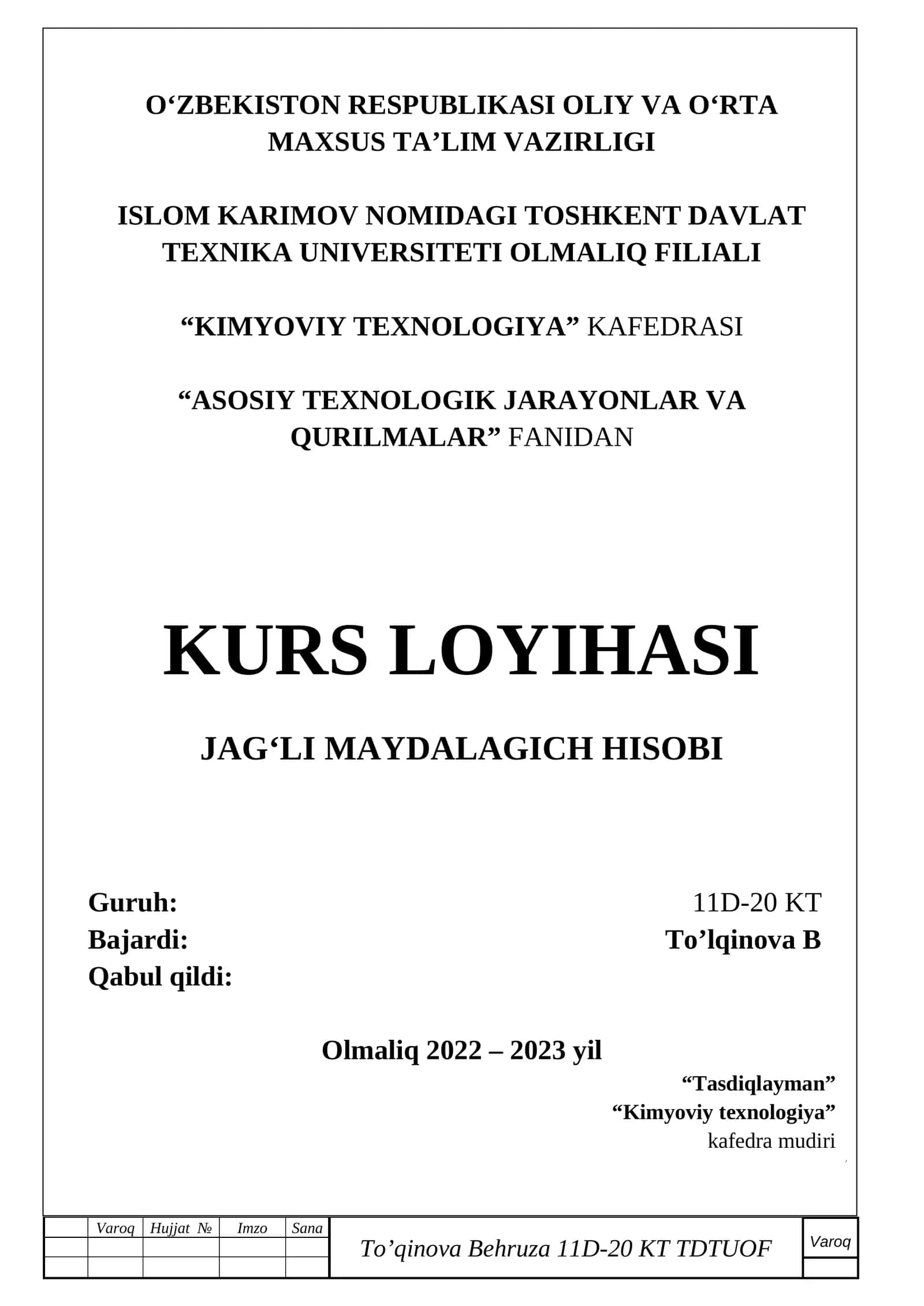 JAG‘LI MAYDALAGICH HISOBI