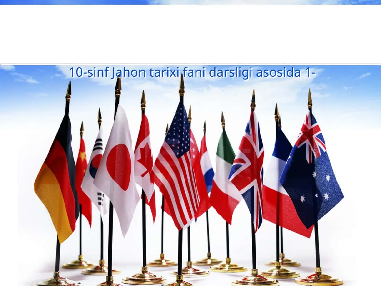 10-sinf Jahon tarixi fani darsligi