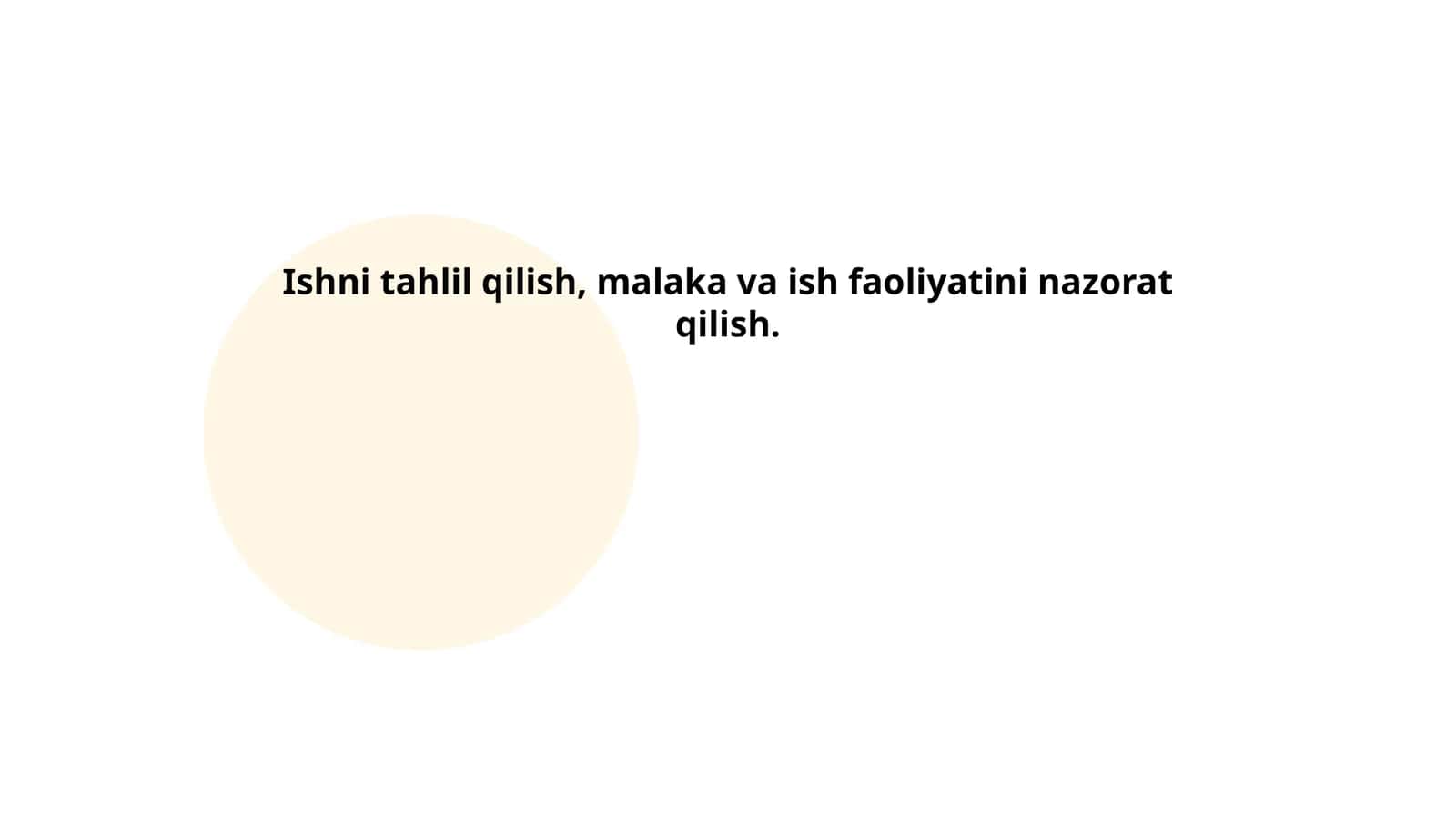 Ishni tahlil qilish, malaka va ish faoliyatini nazorat qilish