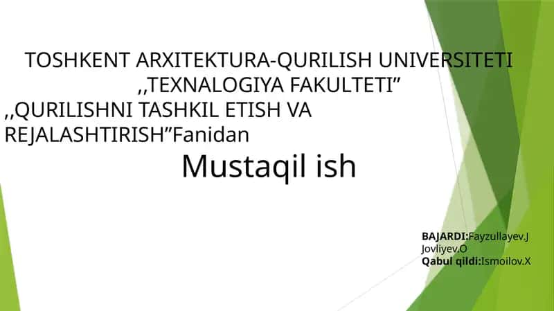 Istiqbolli rejalashtirish asoslarini o’rganish