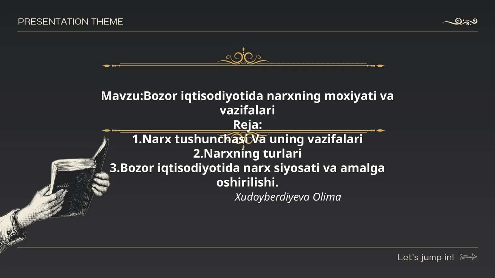 Bozor iqtisodiyotida narxning moxiyati va vazifalari