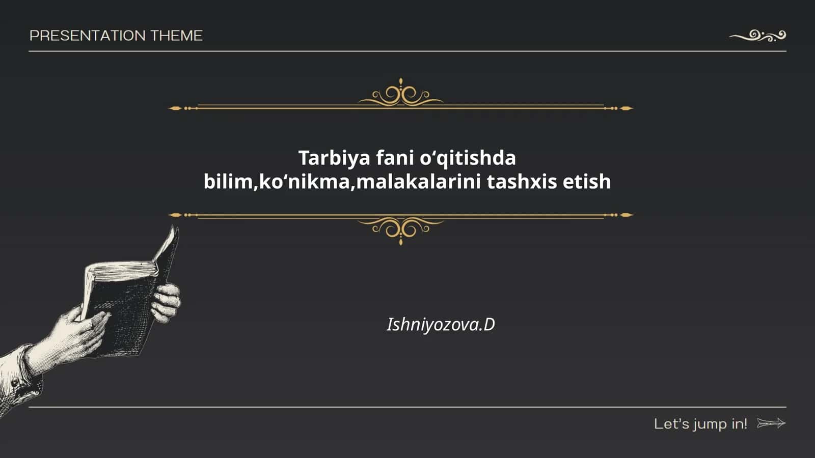 Tarbiya fani oʻqitishda bilim,koʻnikma,malakalarini tashxis etish