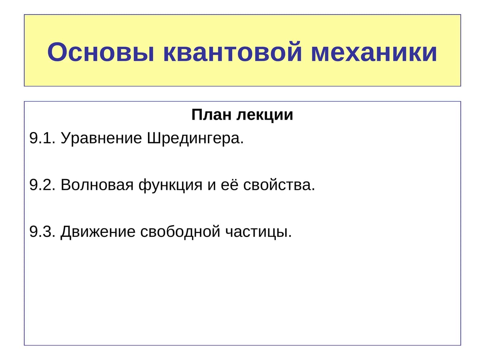 Основы квантовой механики