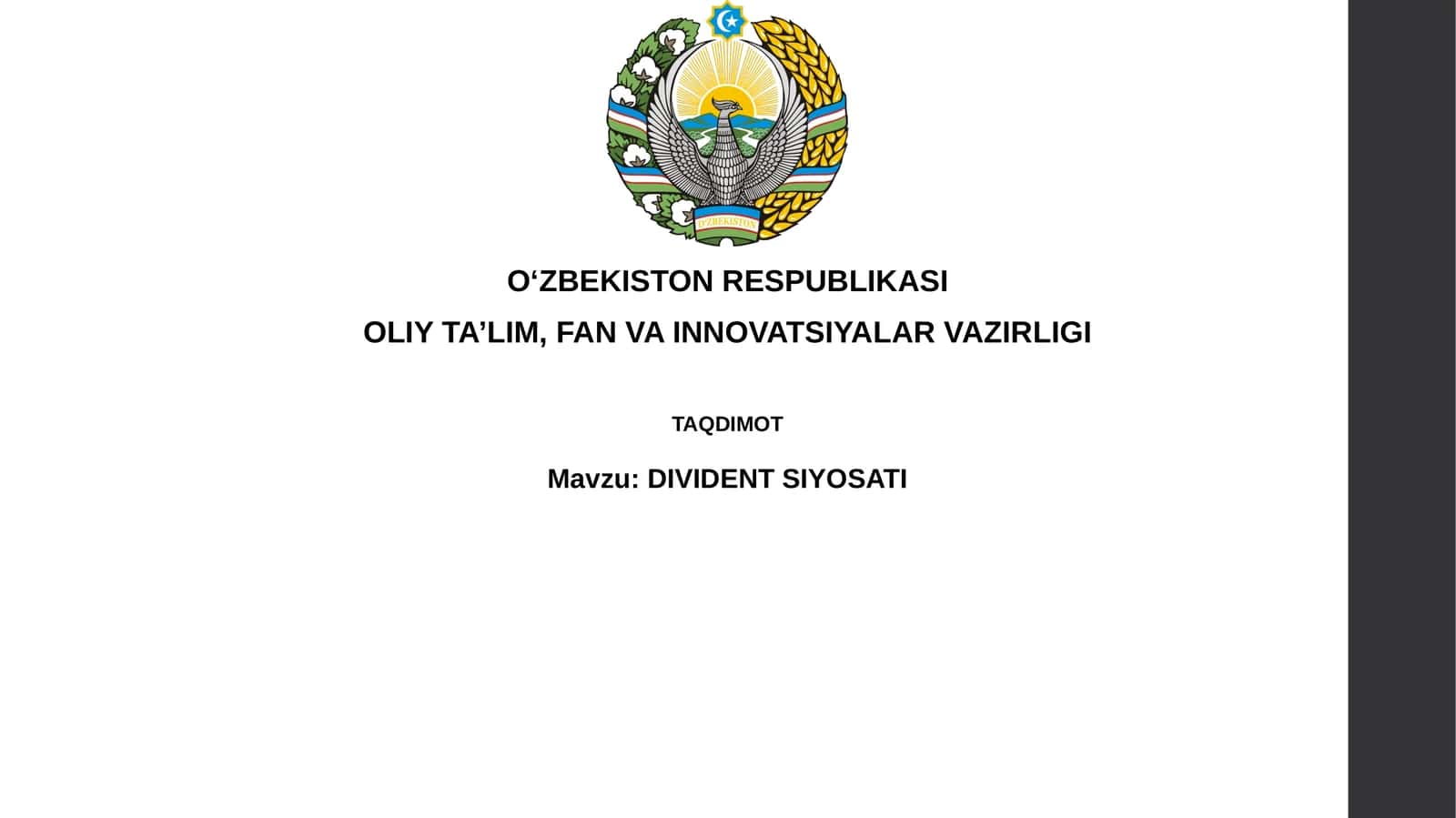 DIVIDENTSIYOSATI