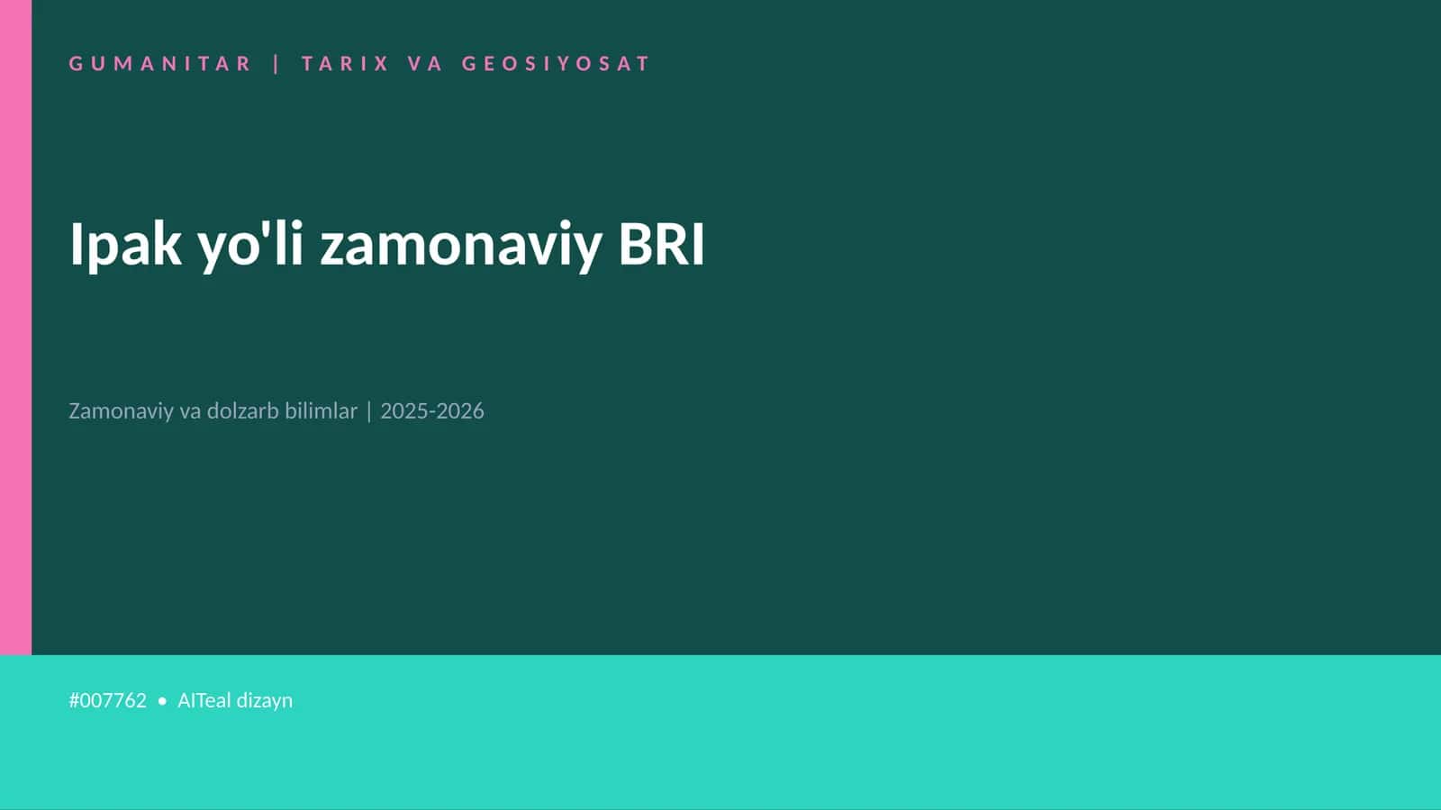 Ipak yo'li zamonaviy BRI