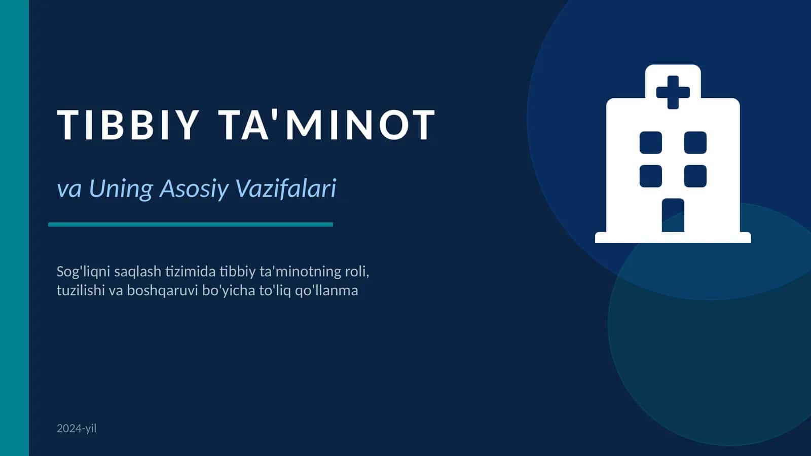 Tibbiy ta'minot va uning asosiy vazifalarini o'rganish
