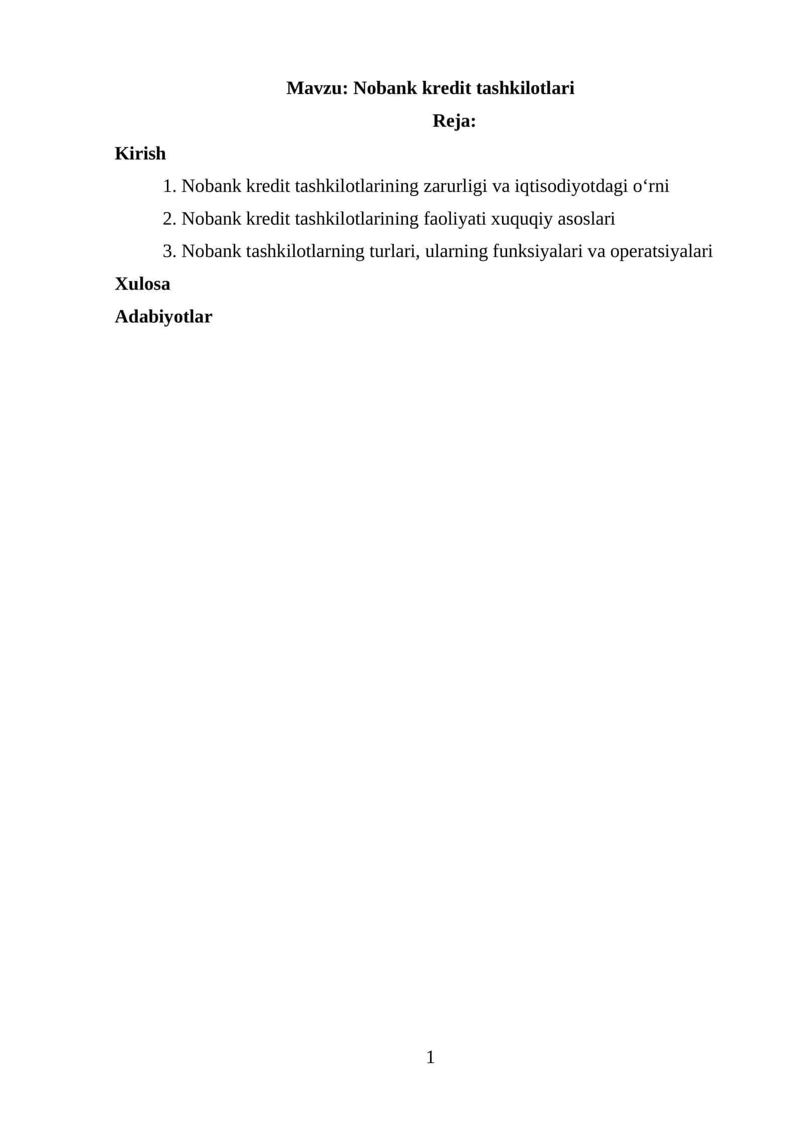 Nobank kredit tashkilotlari