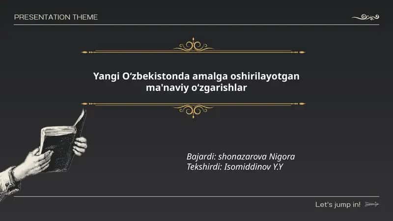 Yangi Oʻzbekistonda amalga oshirilayotgan ma'naviy oʻzgarishlar