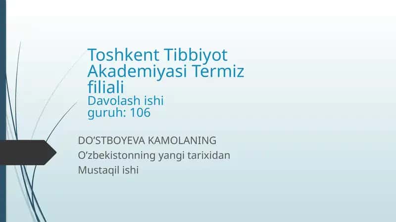 Davolashishiguruh: 106