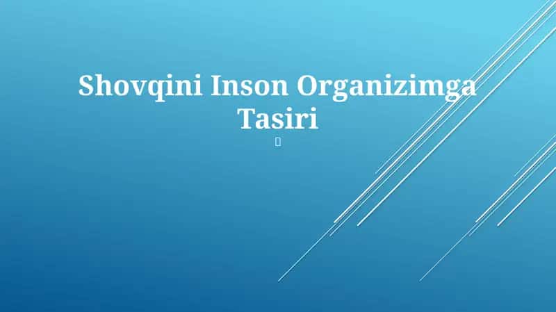 Shovqini Inson Organizimga Tasiri