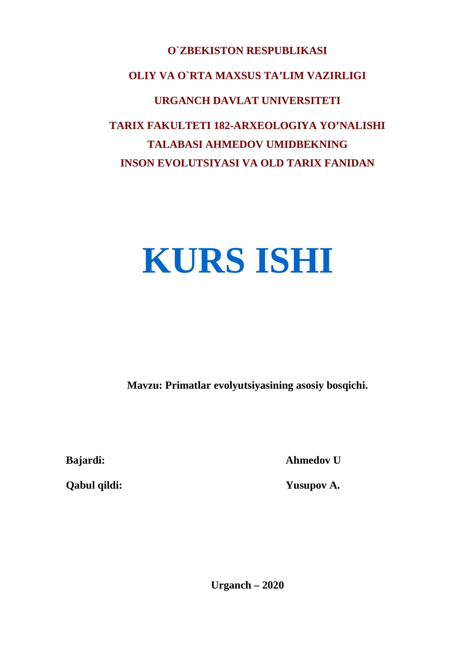 Primatlar evolyutsiyasining asosiy bosqichi