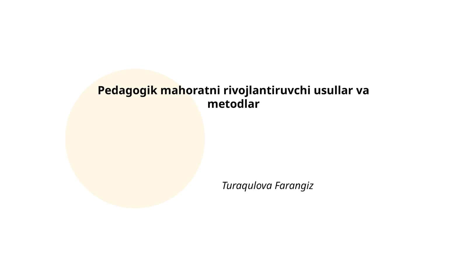 Interfaol o'quv metodlari