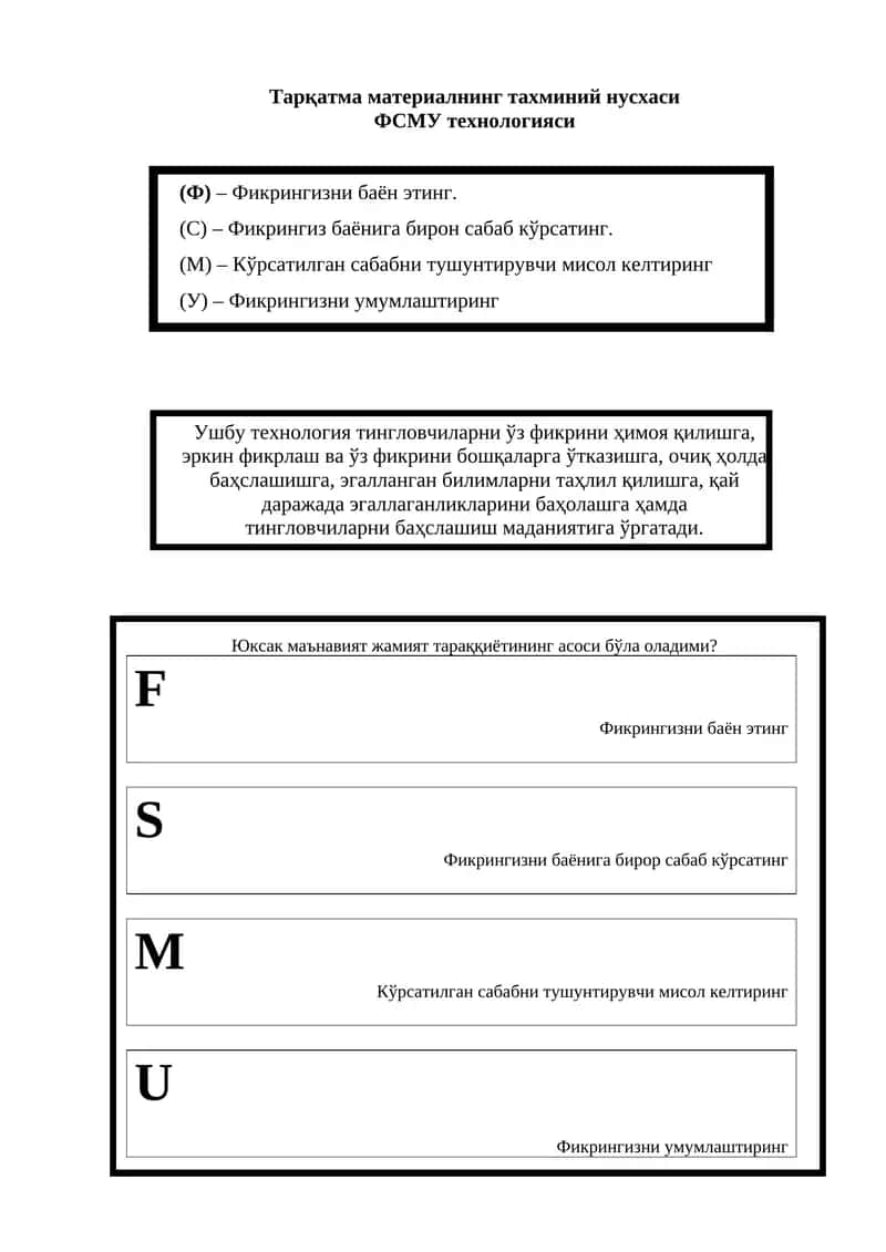 ФСМУ технологияси