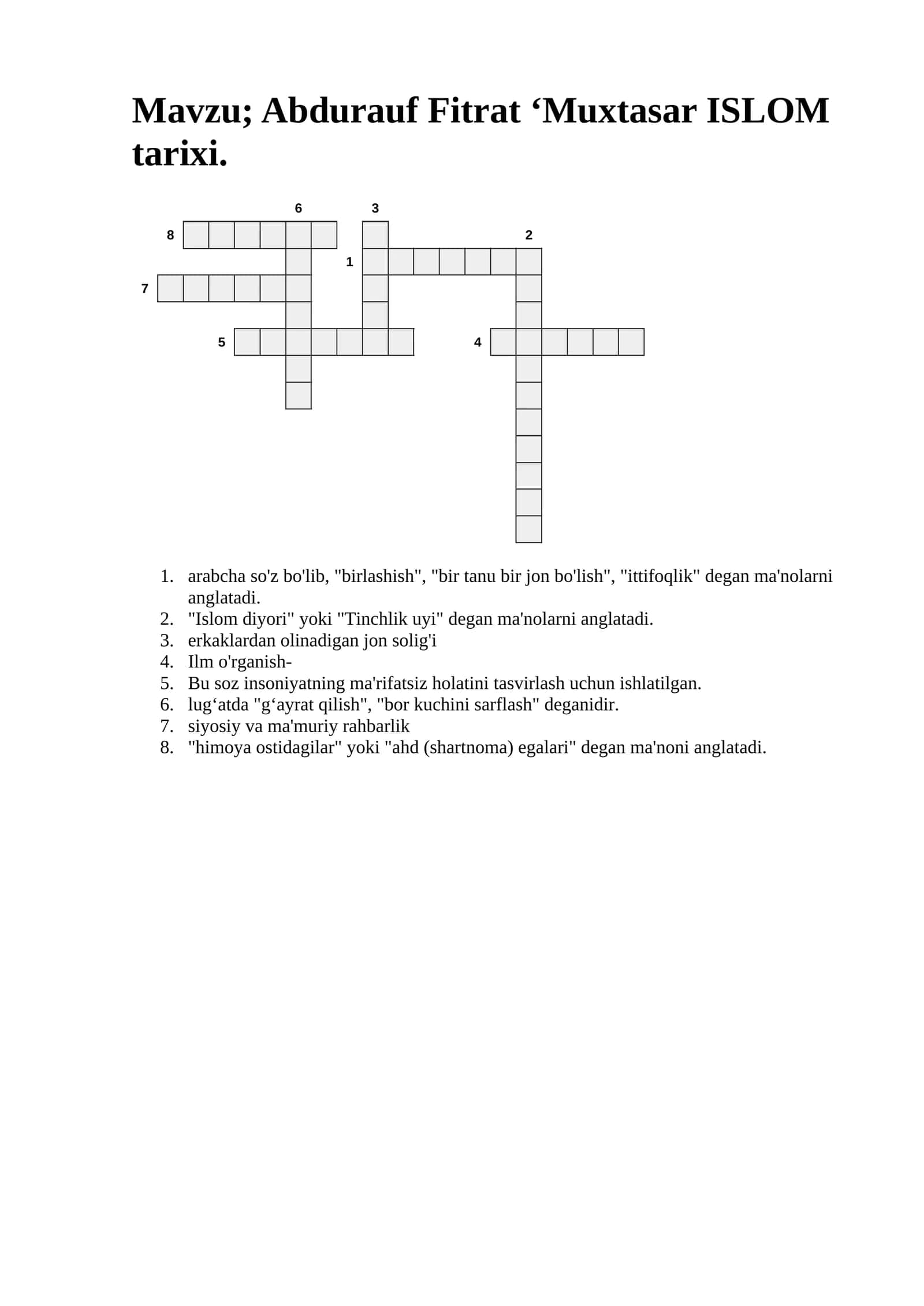 Muxatsar islom tarixi krasford