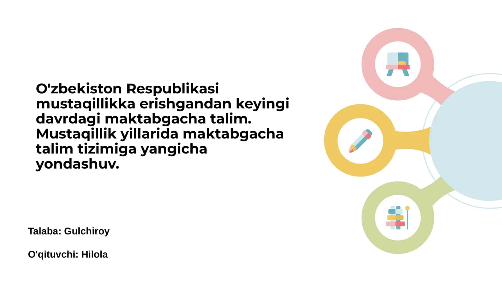 Mustaqillik yillarida maktabgacha talim