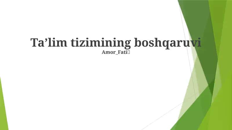O'qituvchilarni tayyorlash va malakasini oshirish