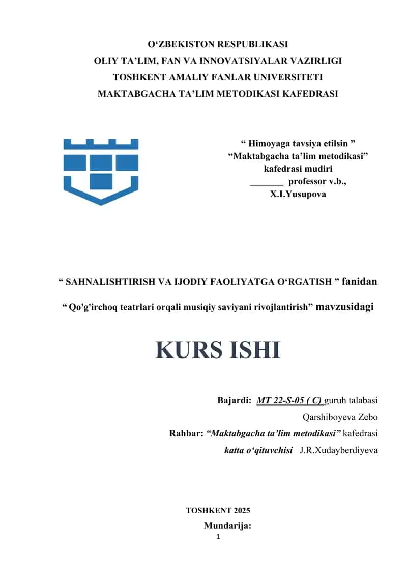 Qo'g'irchoq teatrlari orqali sahna madaniyatini mustahkamlash.