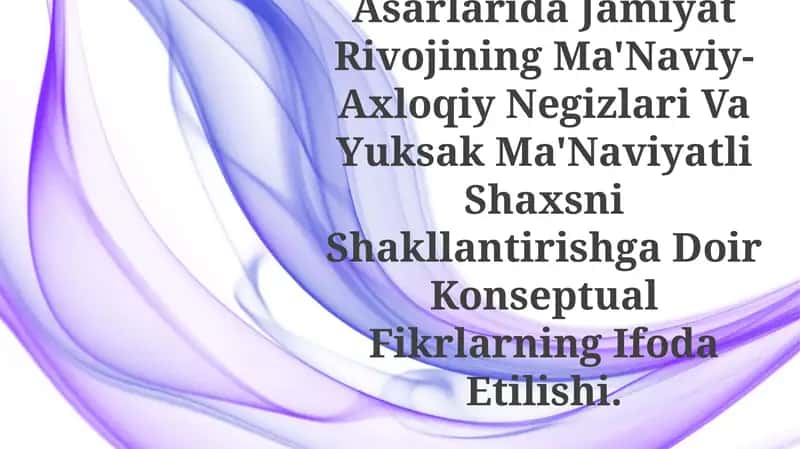 Ma’naviy-axloqiy taraqqiyotning kontseptual asoslari