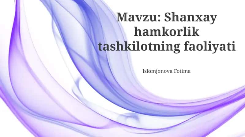 Шанхай Ҳамкорлик Ташкилотининг асосий фаолияти