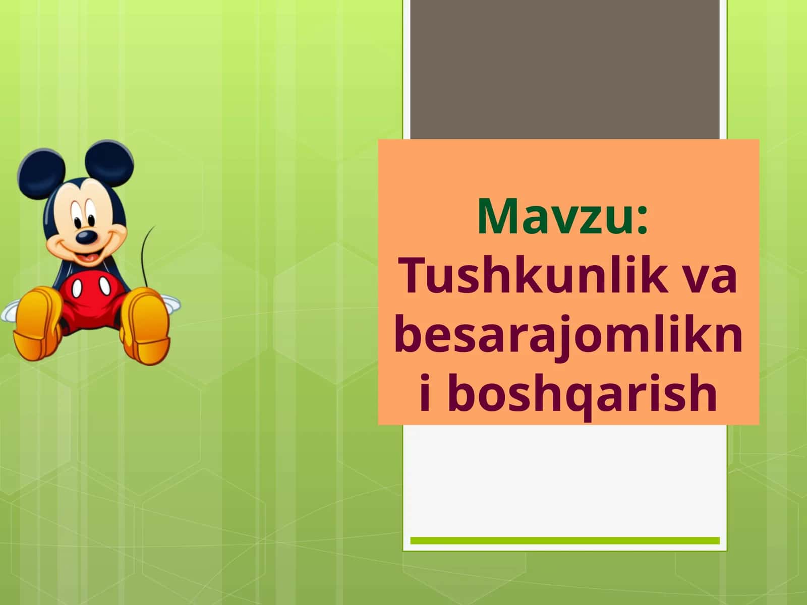 Tushkunlik va besarajomlikni boshqarish