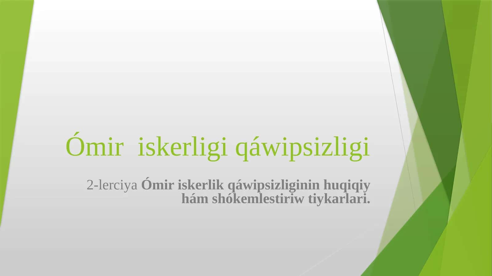 Ómiriskerlik qáwipsizligi