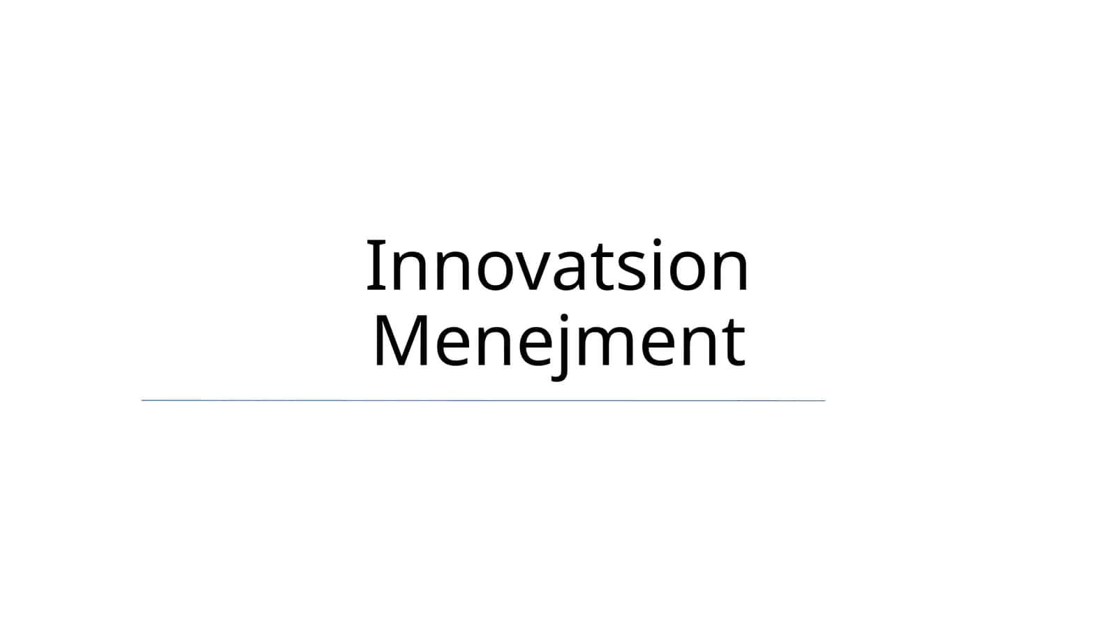 Innovatsion Menejment