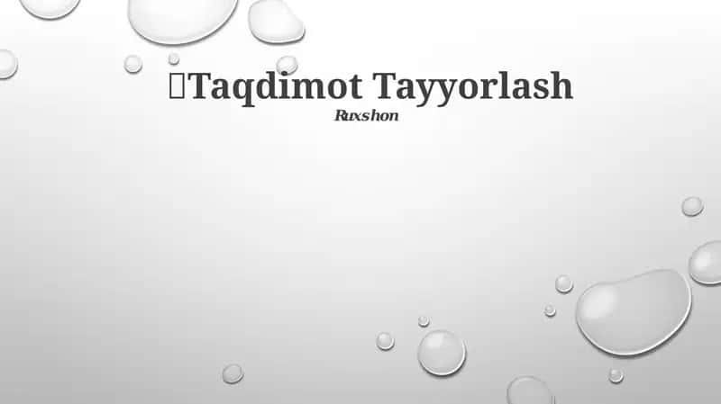 Taqdimot Tayyorlash