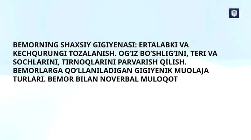 BEMORNING SHAXSIY GIGIYENASI
