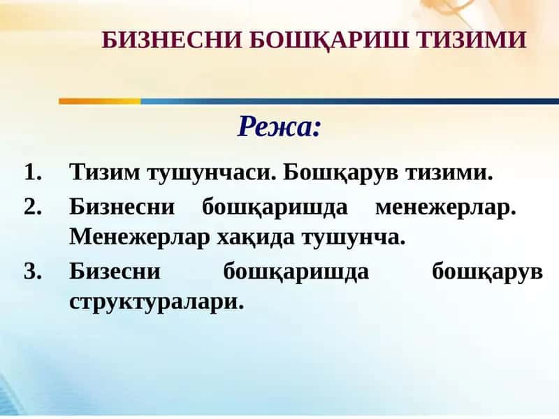 Бизнесни бошқариш тизими