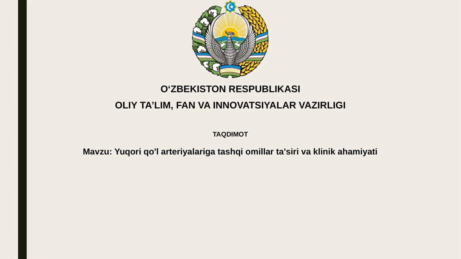 Yuqori qo'l arteriyalariga tashqi omillarning ta'siri va klinik ahamiyati