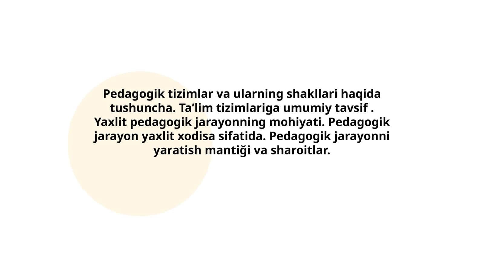 Pedagogik Tizimlar va Jarayonlar