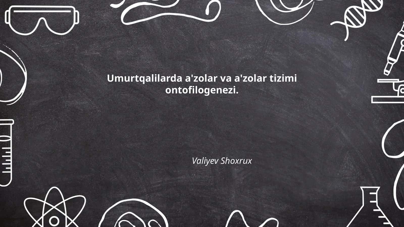 Umurtqalilarda a'zolar va a'zolar tizimi ontofilogenezi