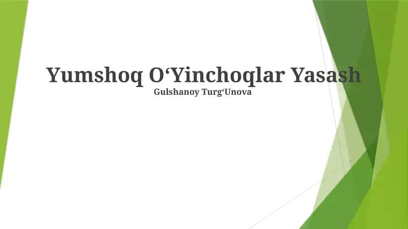 Yumshoq OʻYinchoqlar Yasash