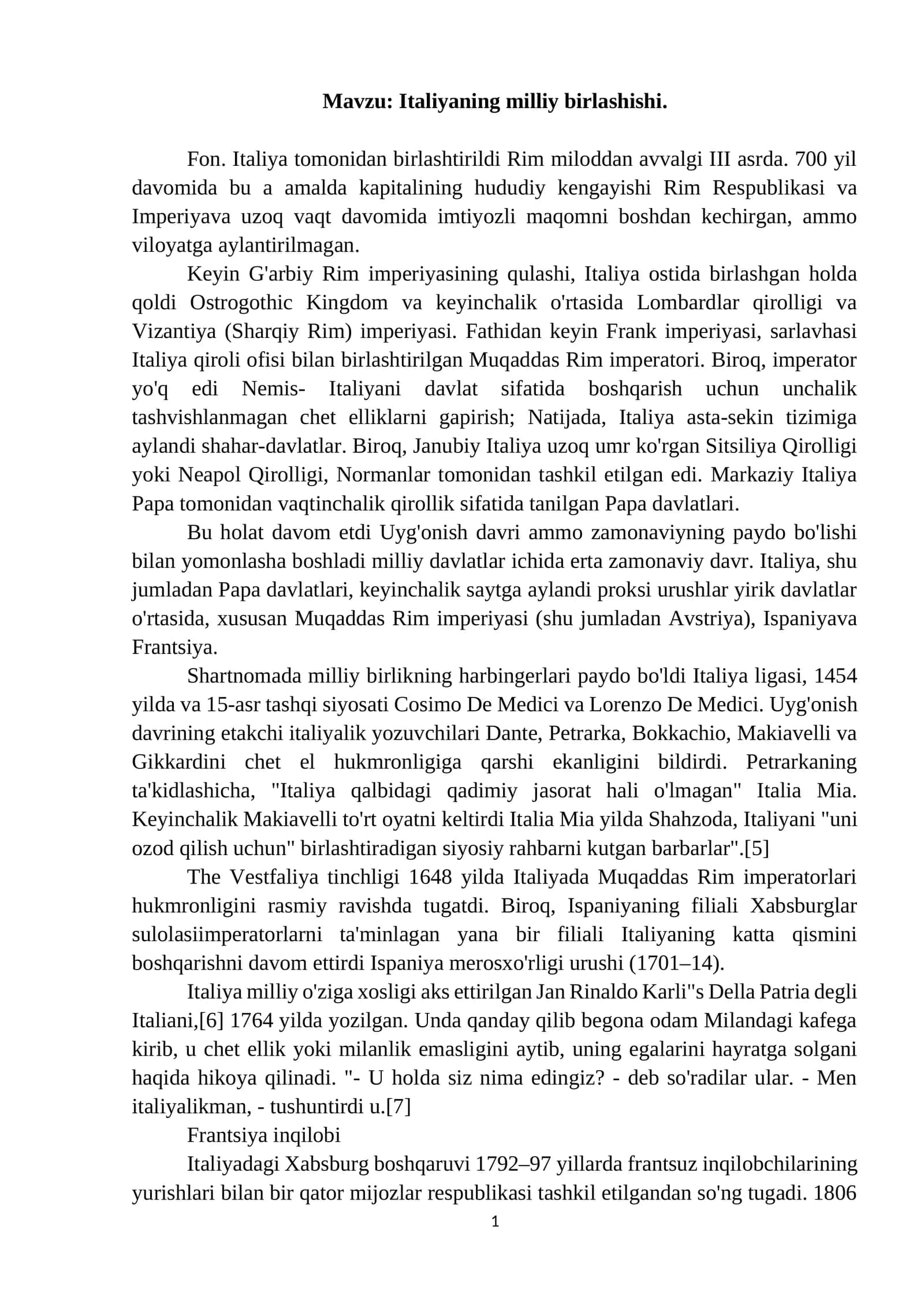 Italiyaning milliy birlashishi