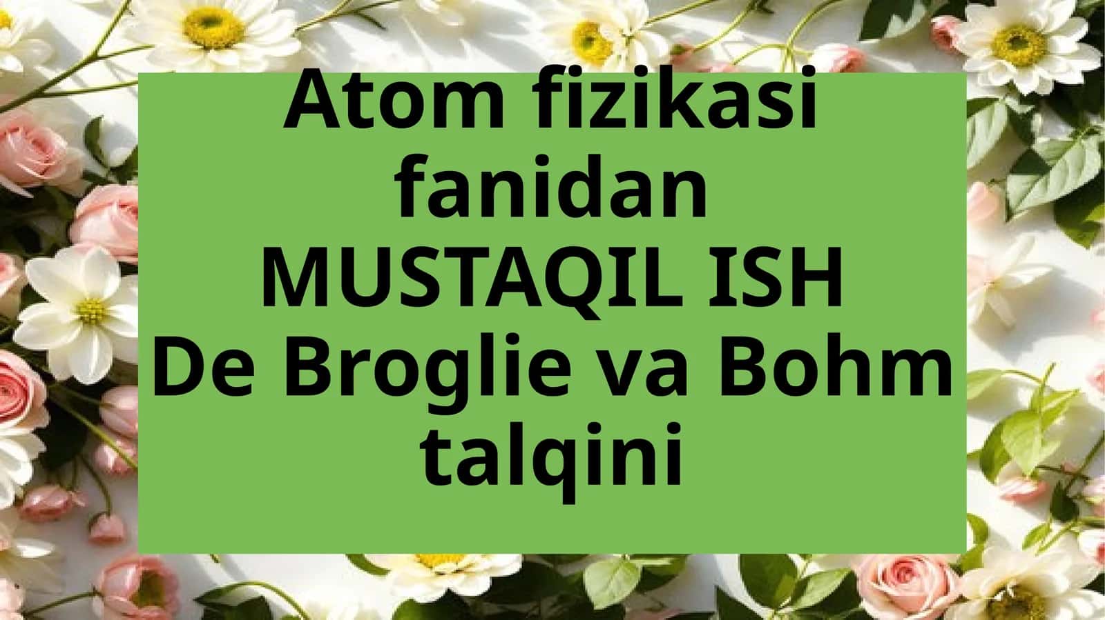 De Broyl-Bohm nazariyasi