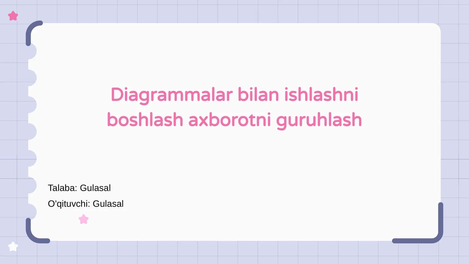 Diagrammalar bilan ishlashni boshlash axborotni guruhlash