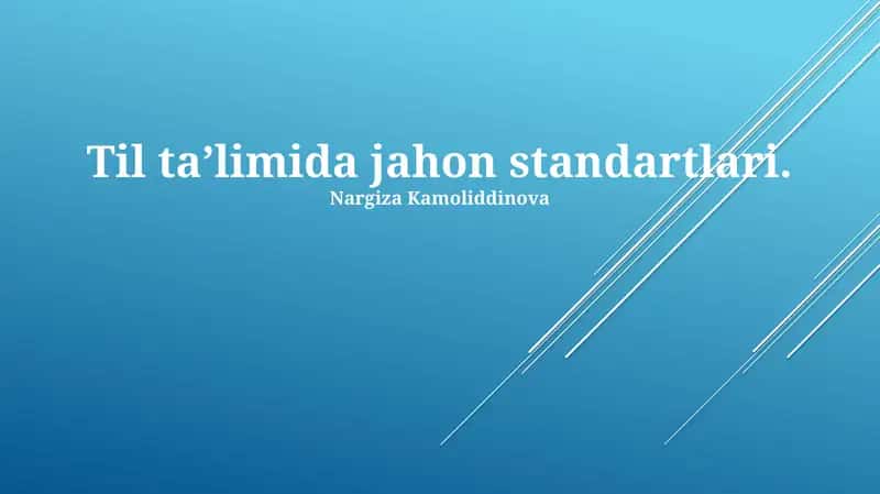 Ta'limdagi Jahon Standartlari