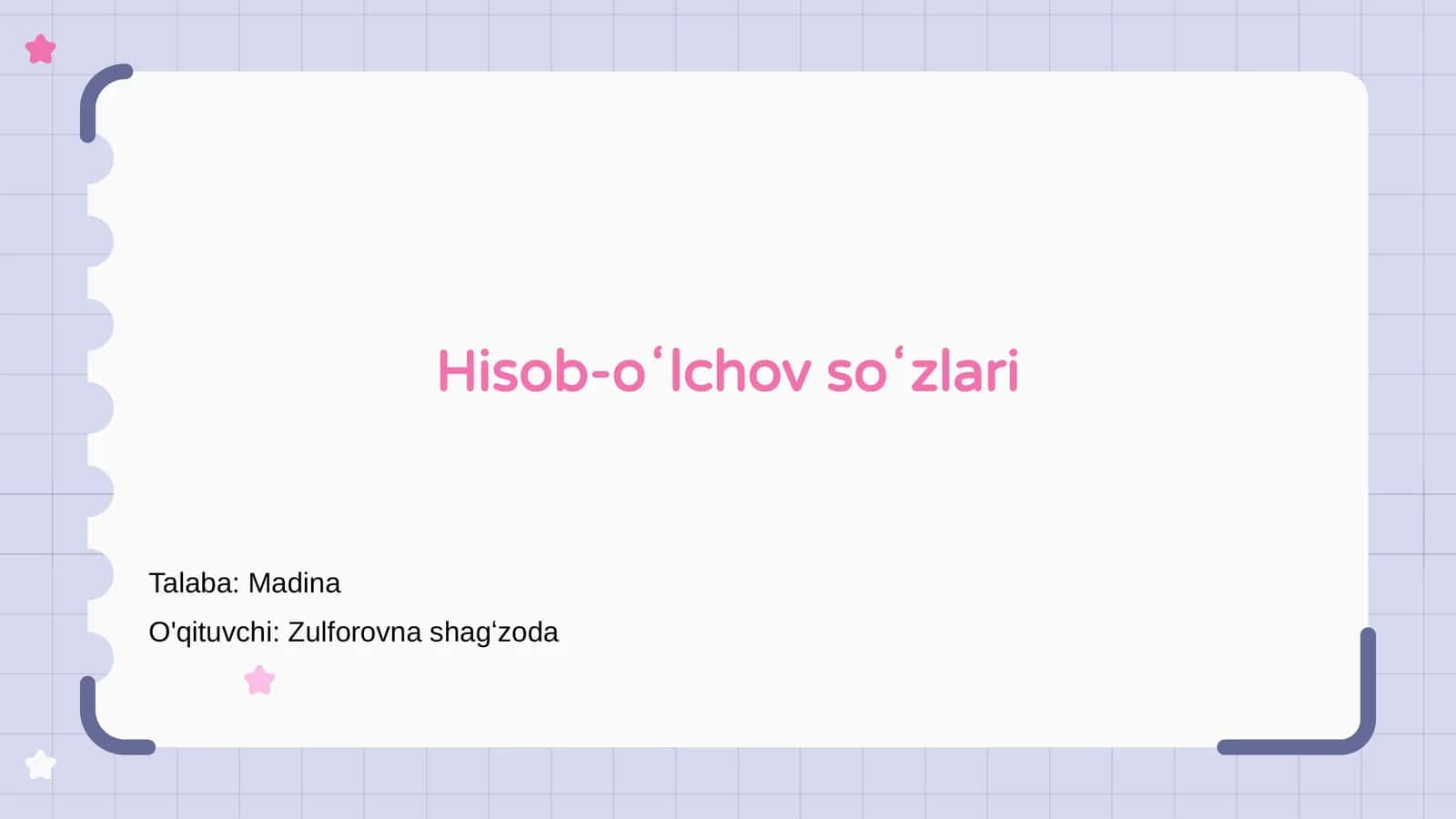 Hisob-oʻlchov soʻzlari