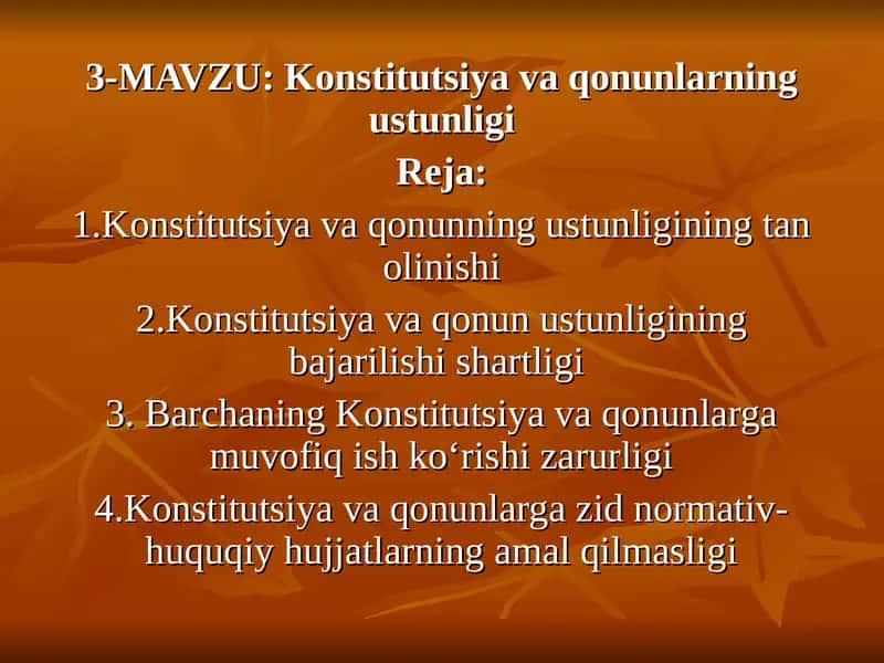 Konstitutsiya va qonunlarning ustunligi