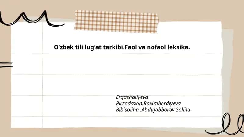 Oʻzbek tili lugʻat tarkibi