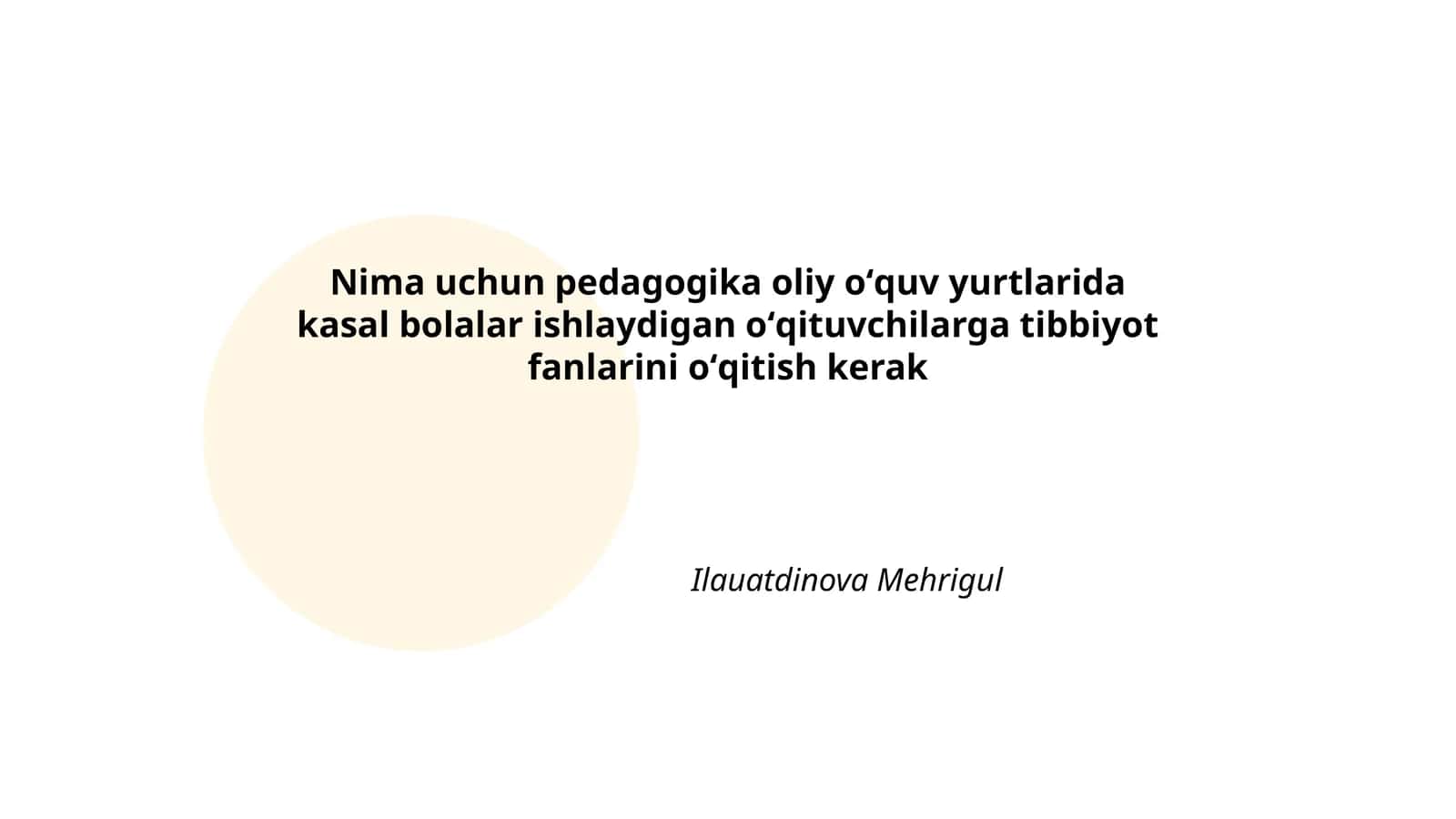 Nima uchun pedagogika oliy oʻquv yurtlarida kasal bolalar ishlaydigan oʻqituvchilarga tibbiyot fanlarini oʻqitish kerak
