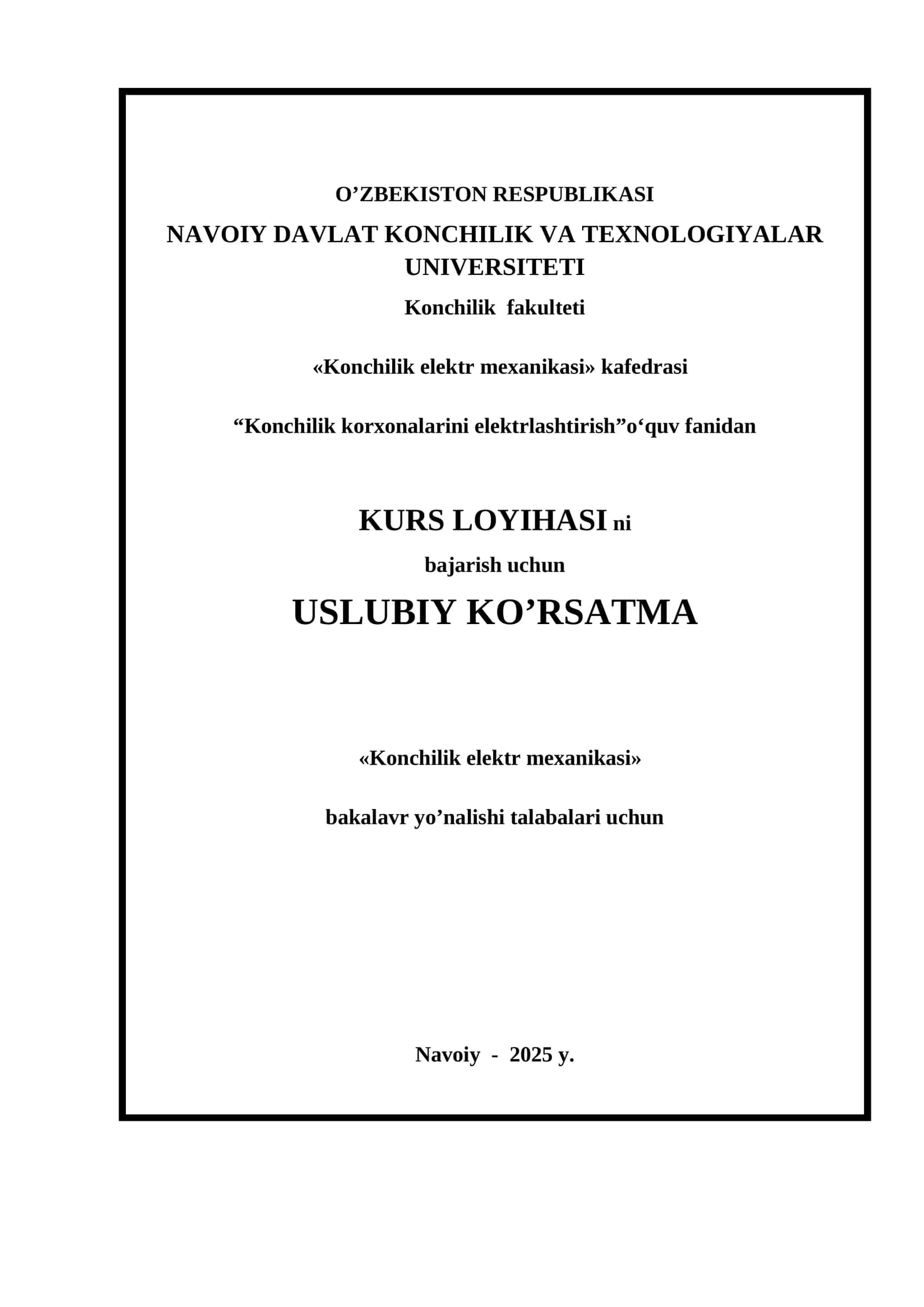 Konchilik korxonalari elektrlashtirish