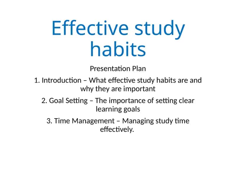 Effective Study Habits