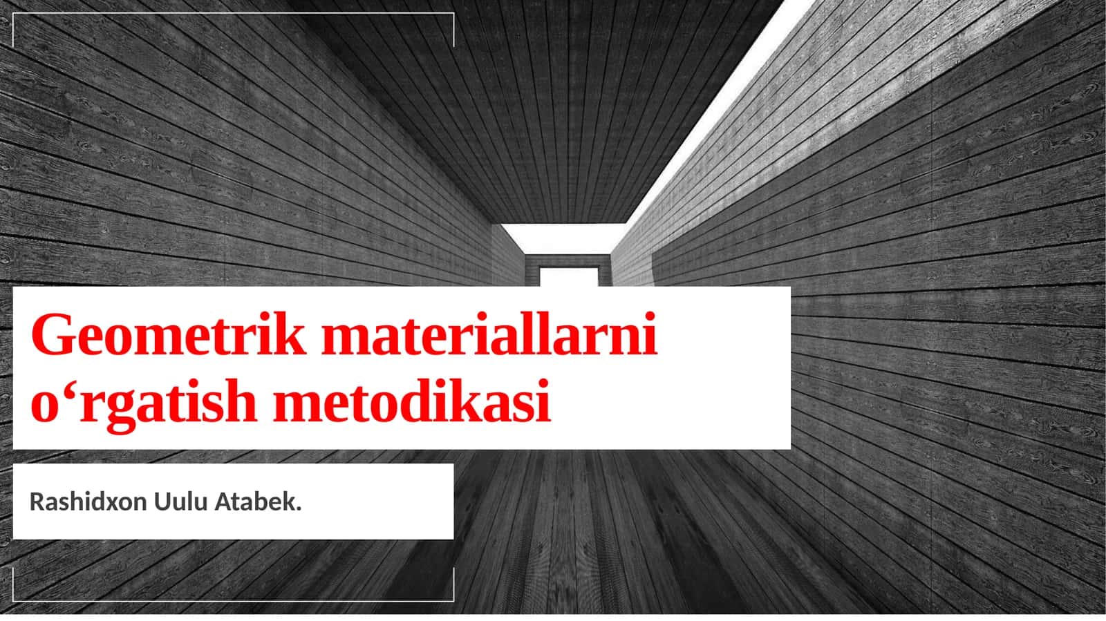 Geometrik materiallarni o‘rgatish metodikasi