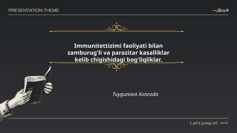 Immunitettizimi faoliyati bilan zamburug'li va parazitar kasalliklar kelib chigishidagi bog'liqliklar